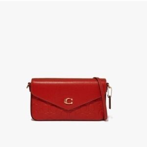 Coach Red Signature Leather Crossbody Bag